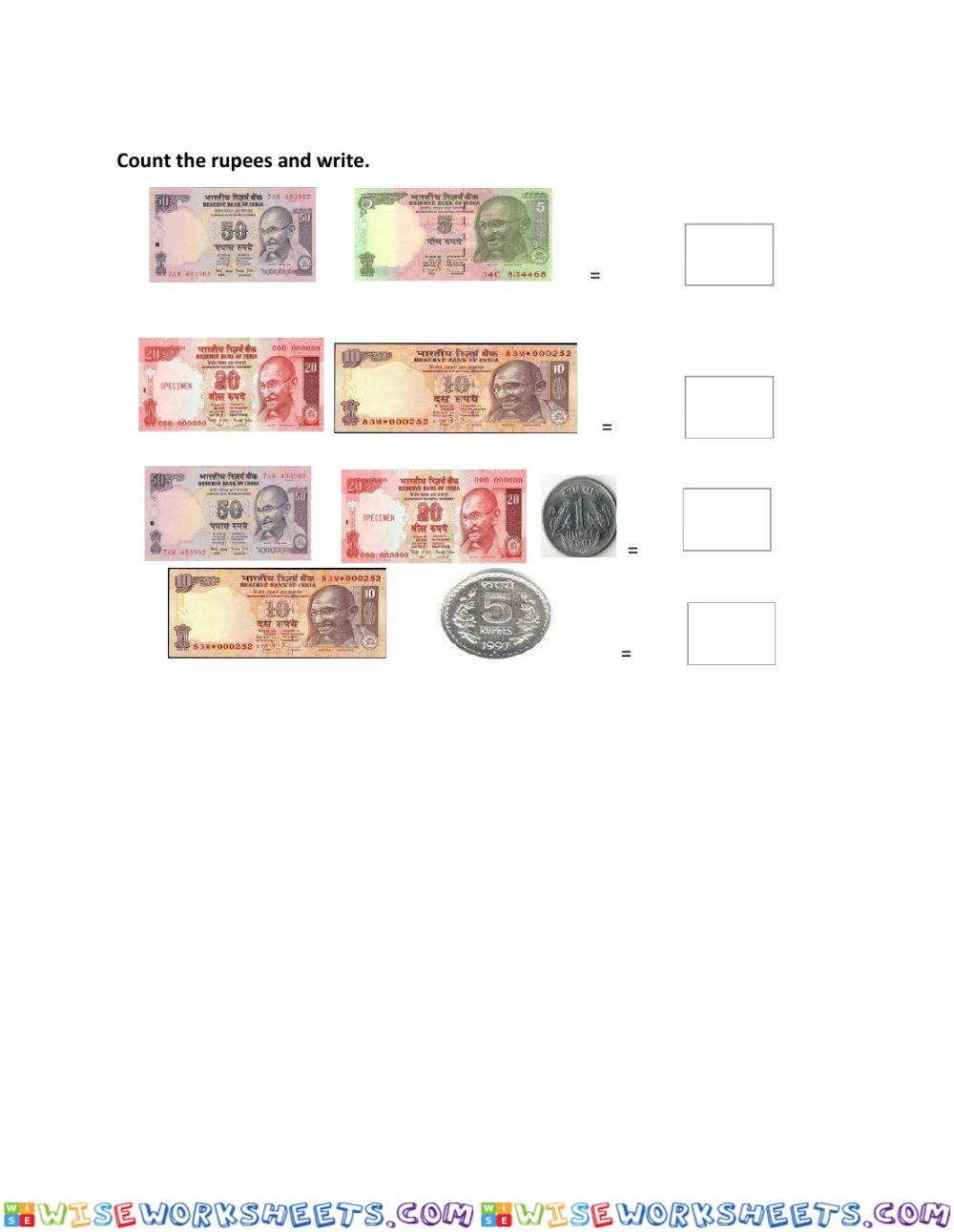 Add given currency notes