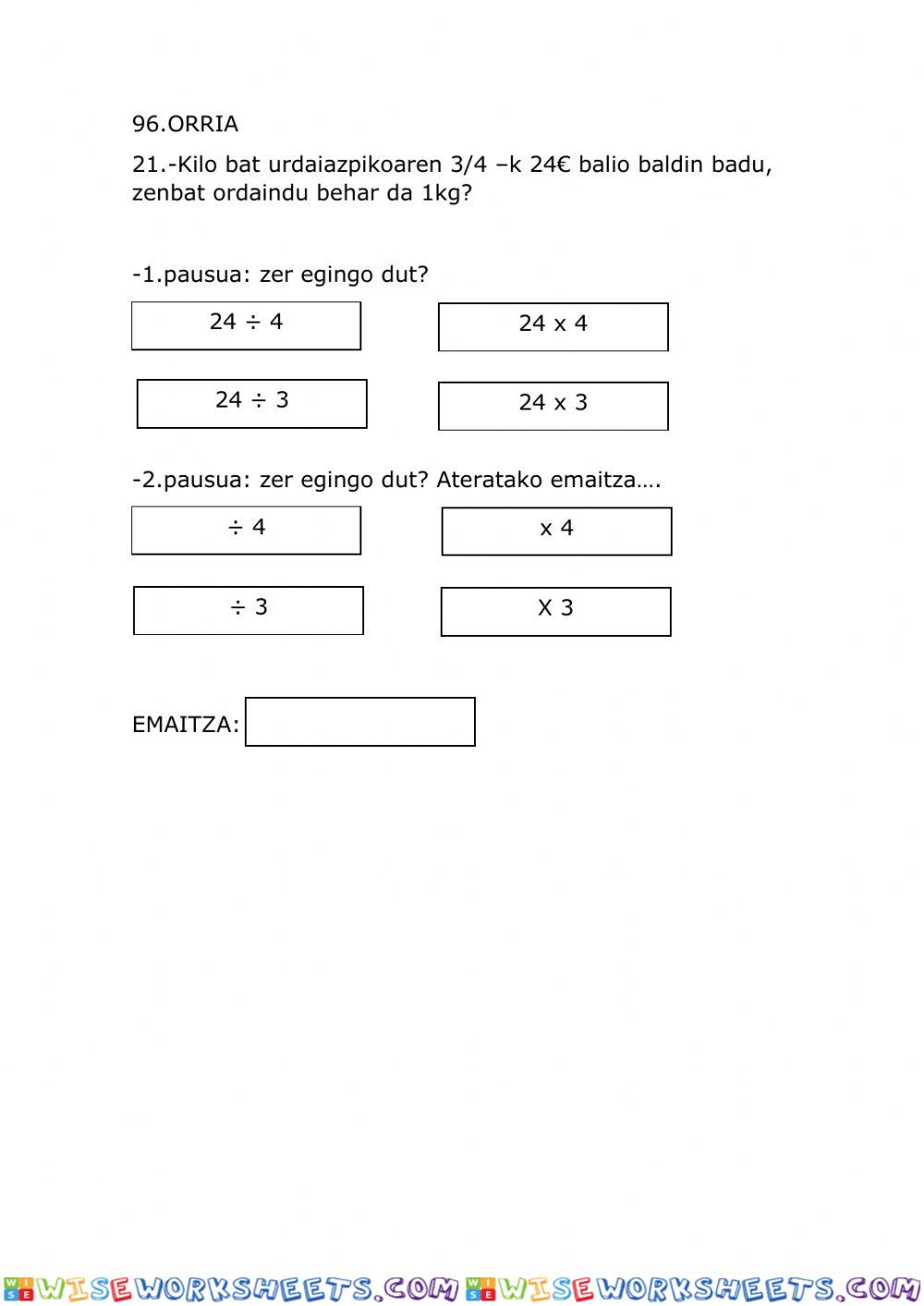 worksheet