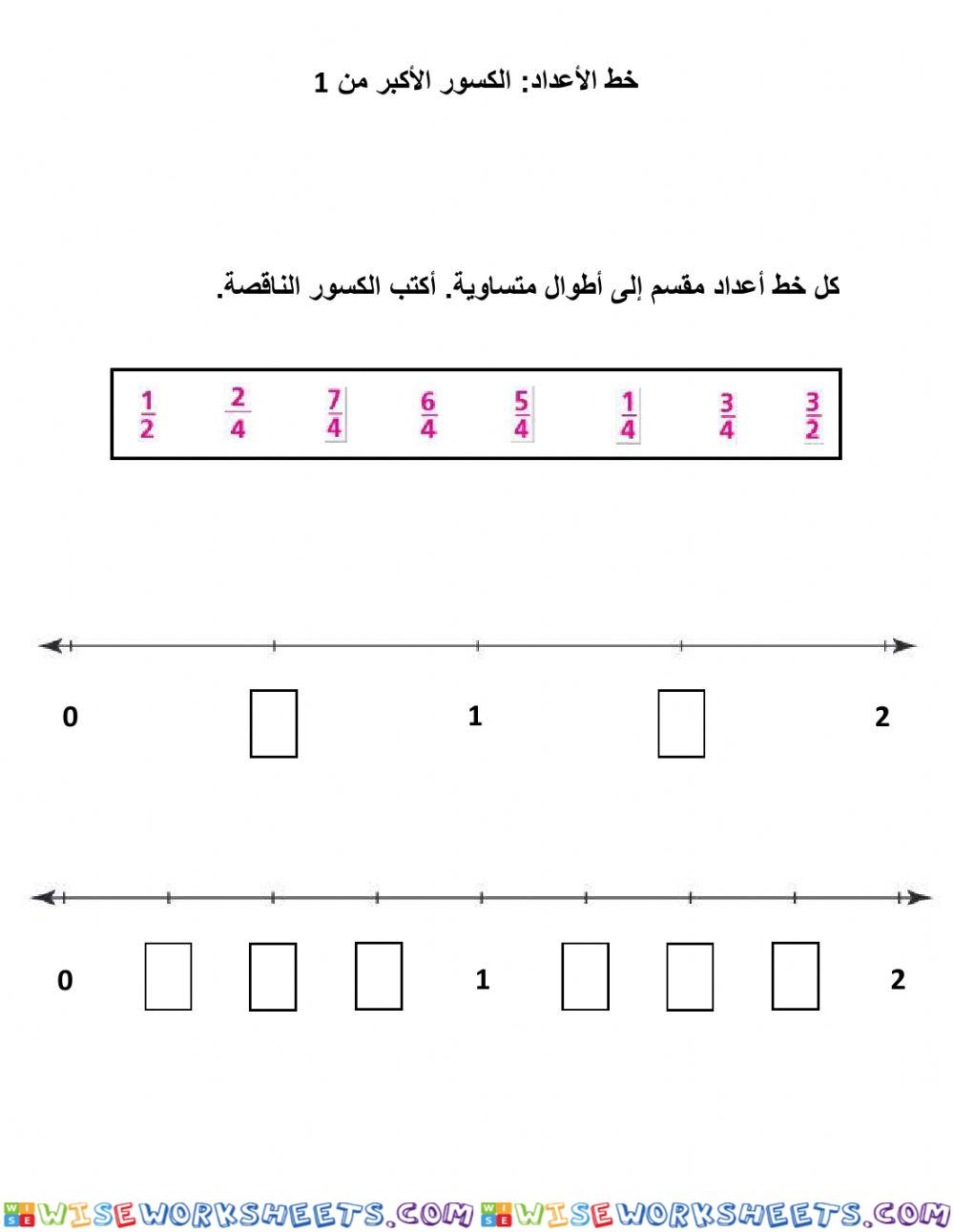 الكسور الأكبر من 1