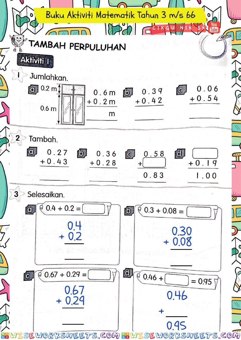 Tambah Perpuluhan (Matematik Tahun 3)