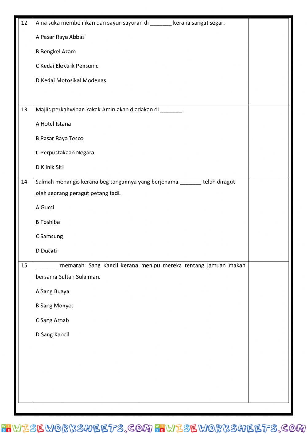 worksheet