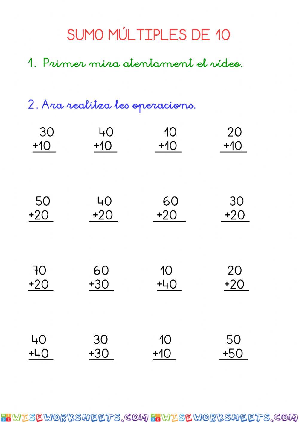 Suma múltiples de 10