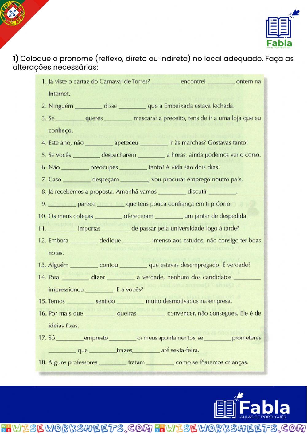 Colocação Pronominal Revisão