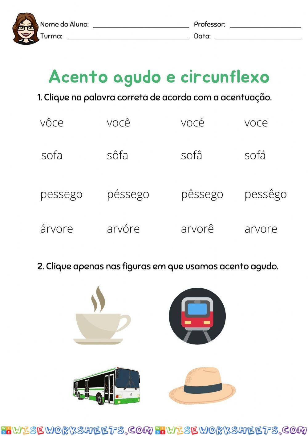 Acento agudo e circunflexo