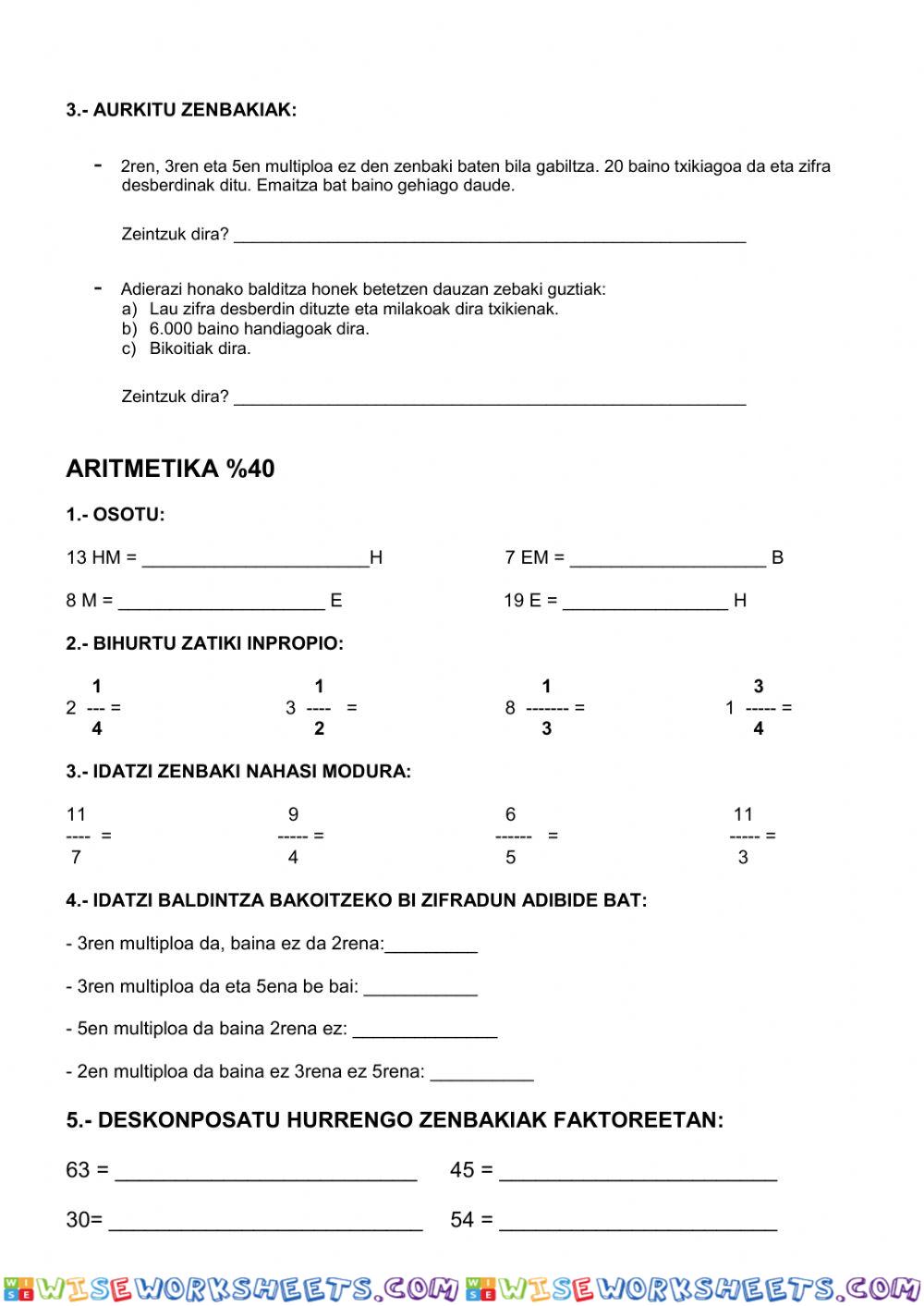 worksheet