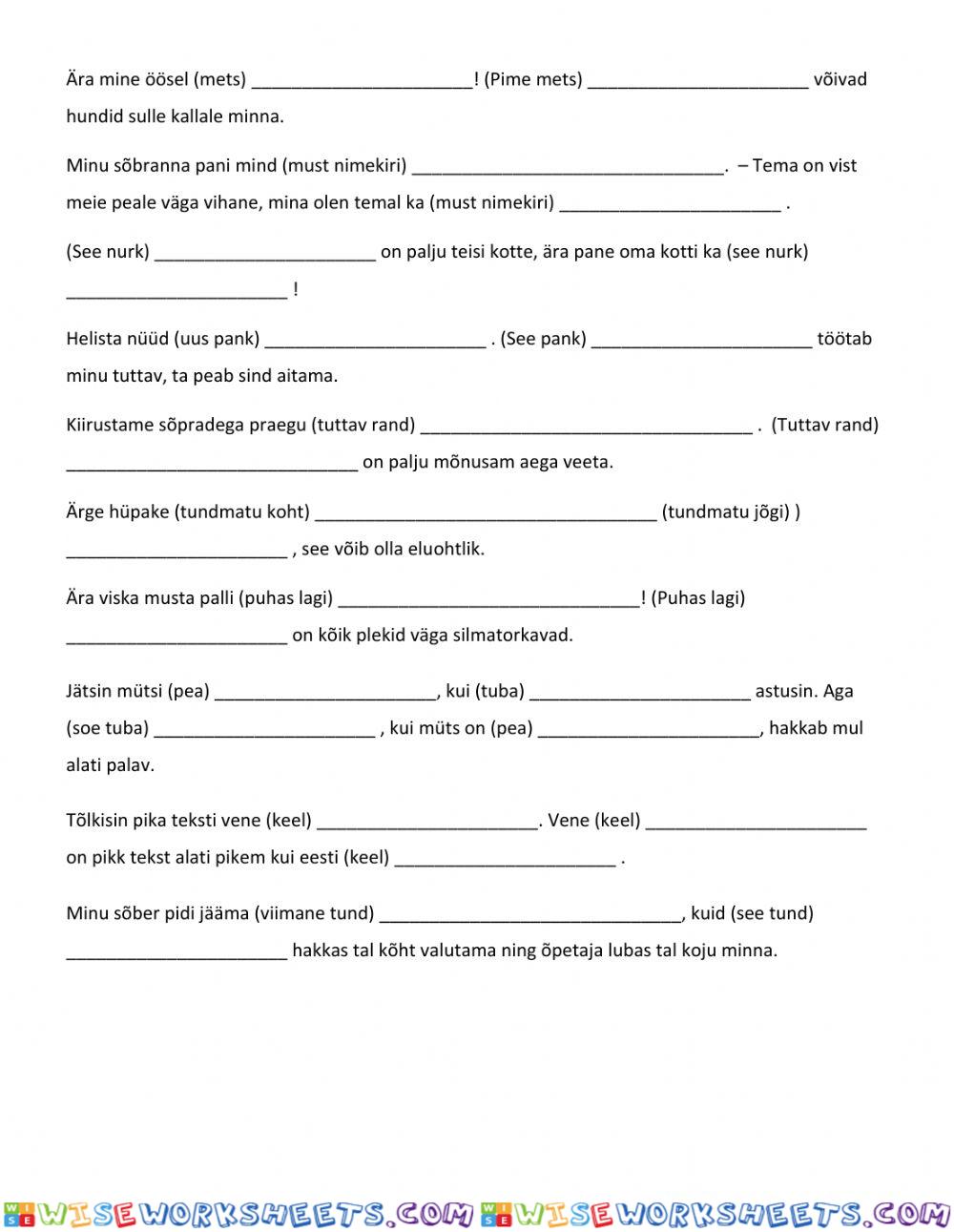 worksheet