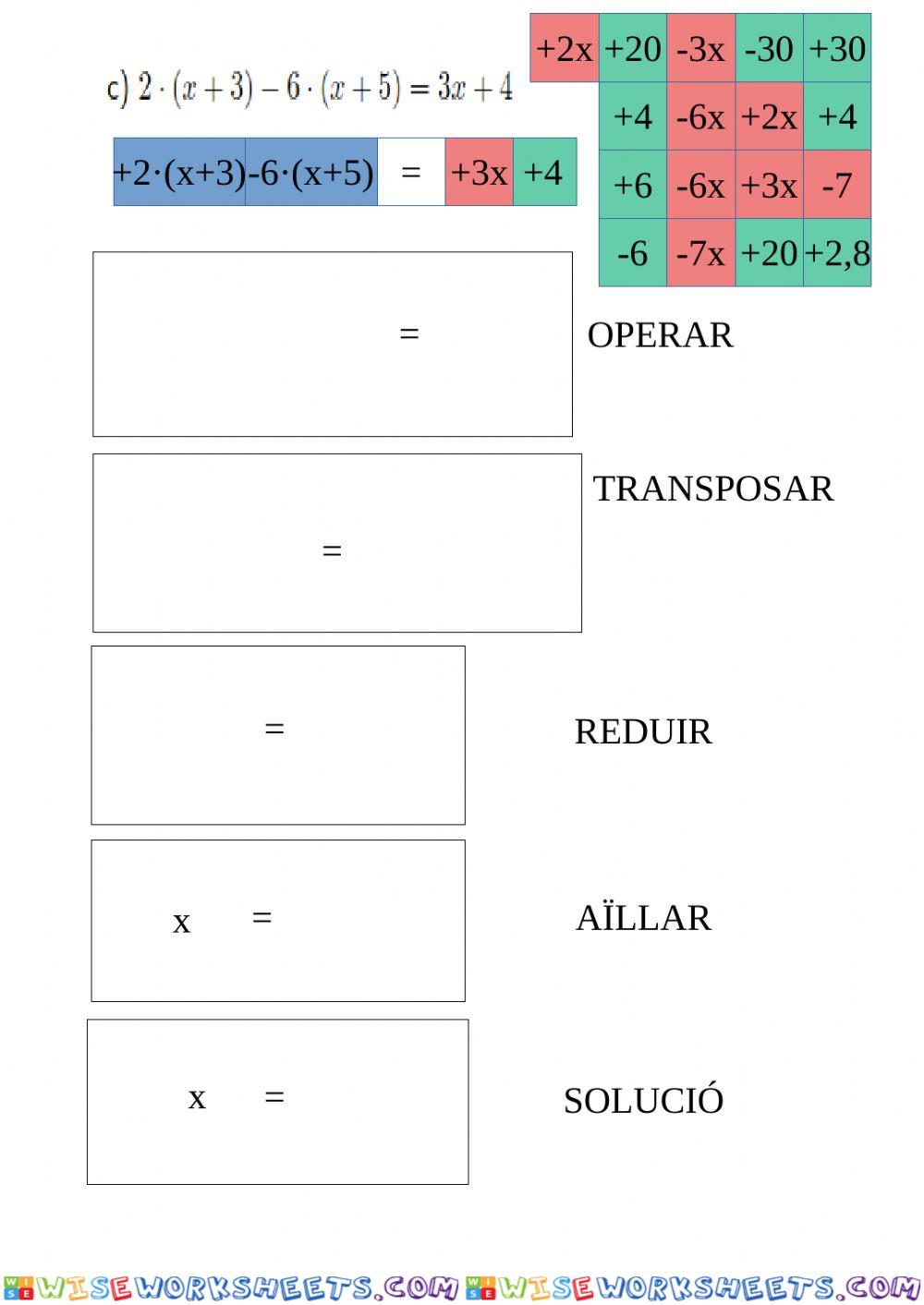 Equacins amb parèntesisi