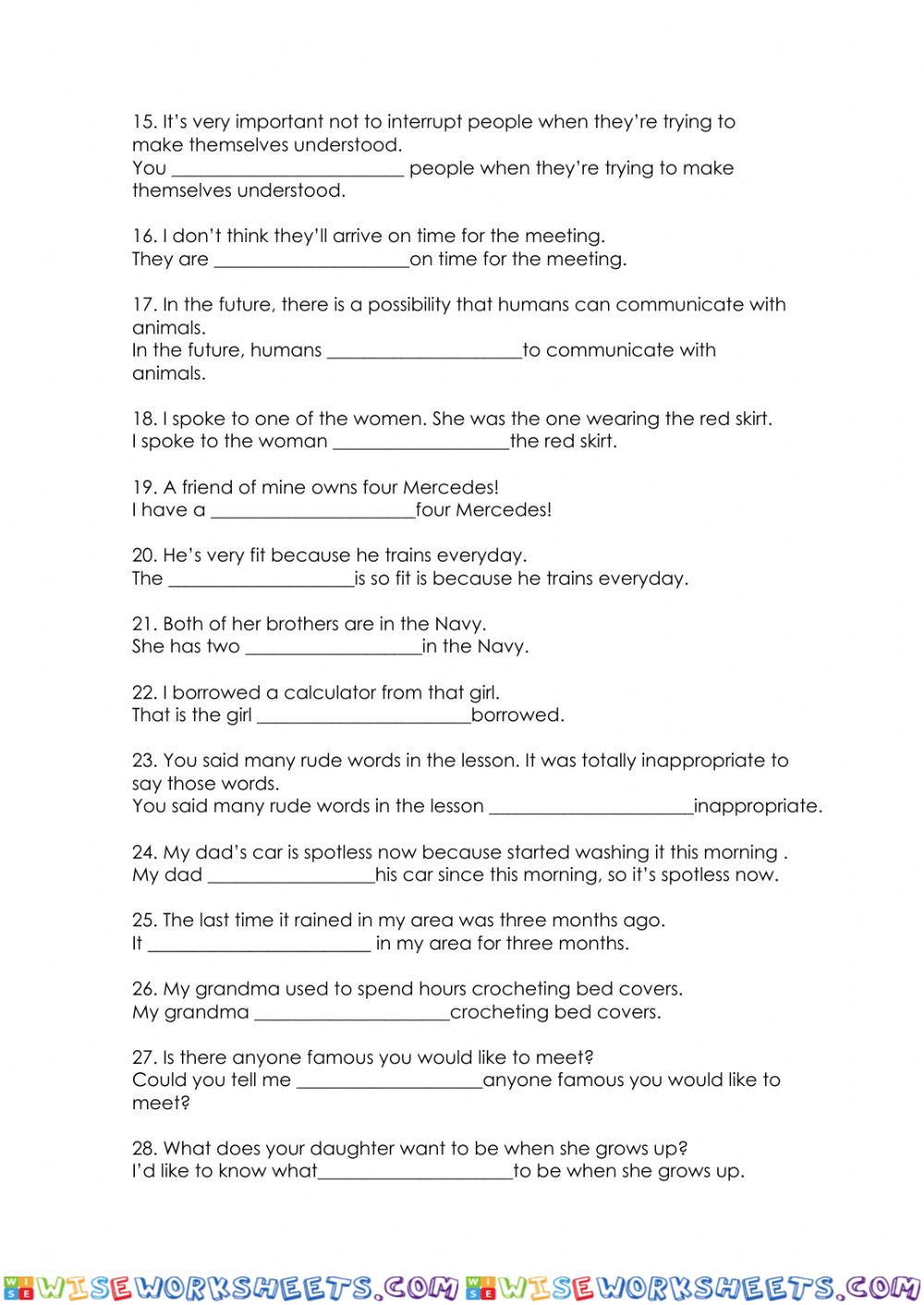 worksheet