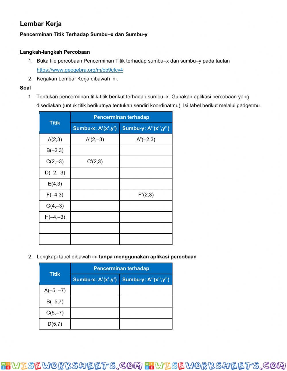 worksheet