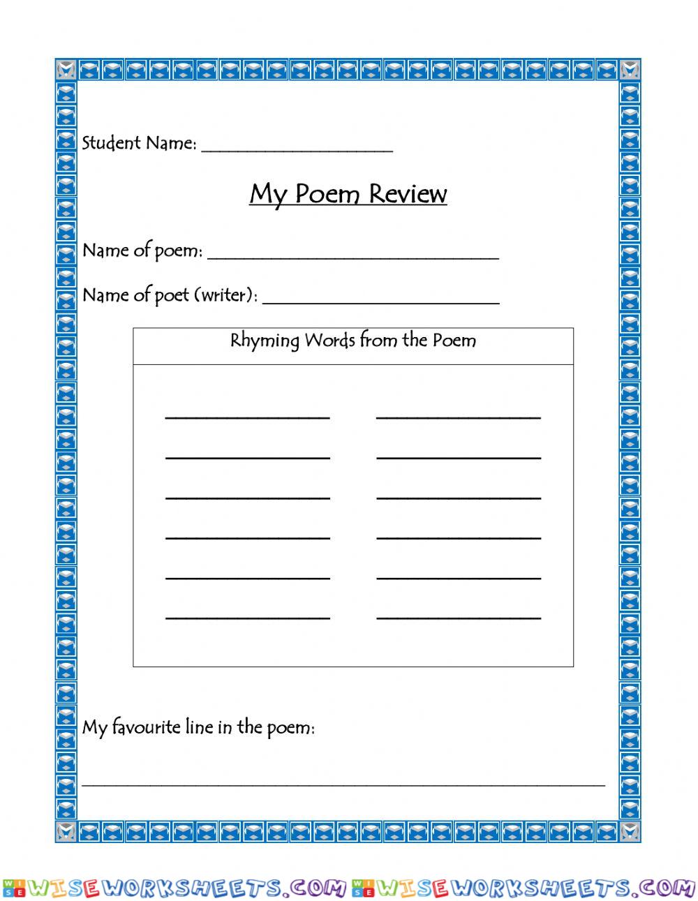 My Poem Review