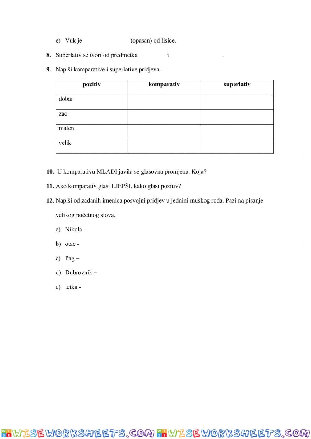 worksheet