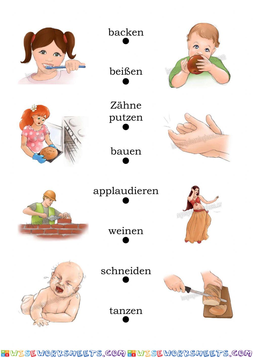 Verben mit Bildern
