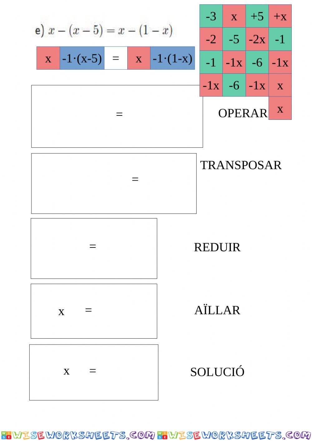 Equacions amb parèntesi