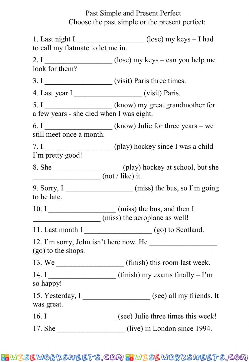 Present perfect and past simple