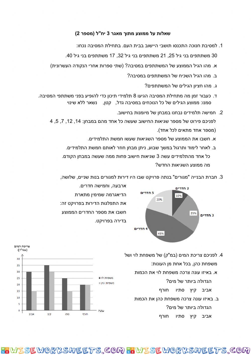 ממוצע דף 2 מתמטיקה