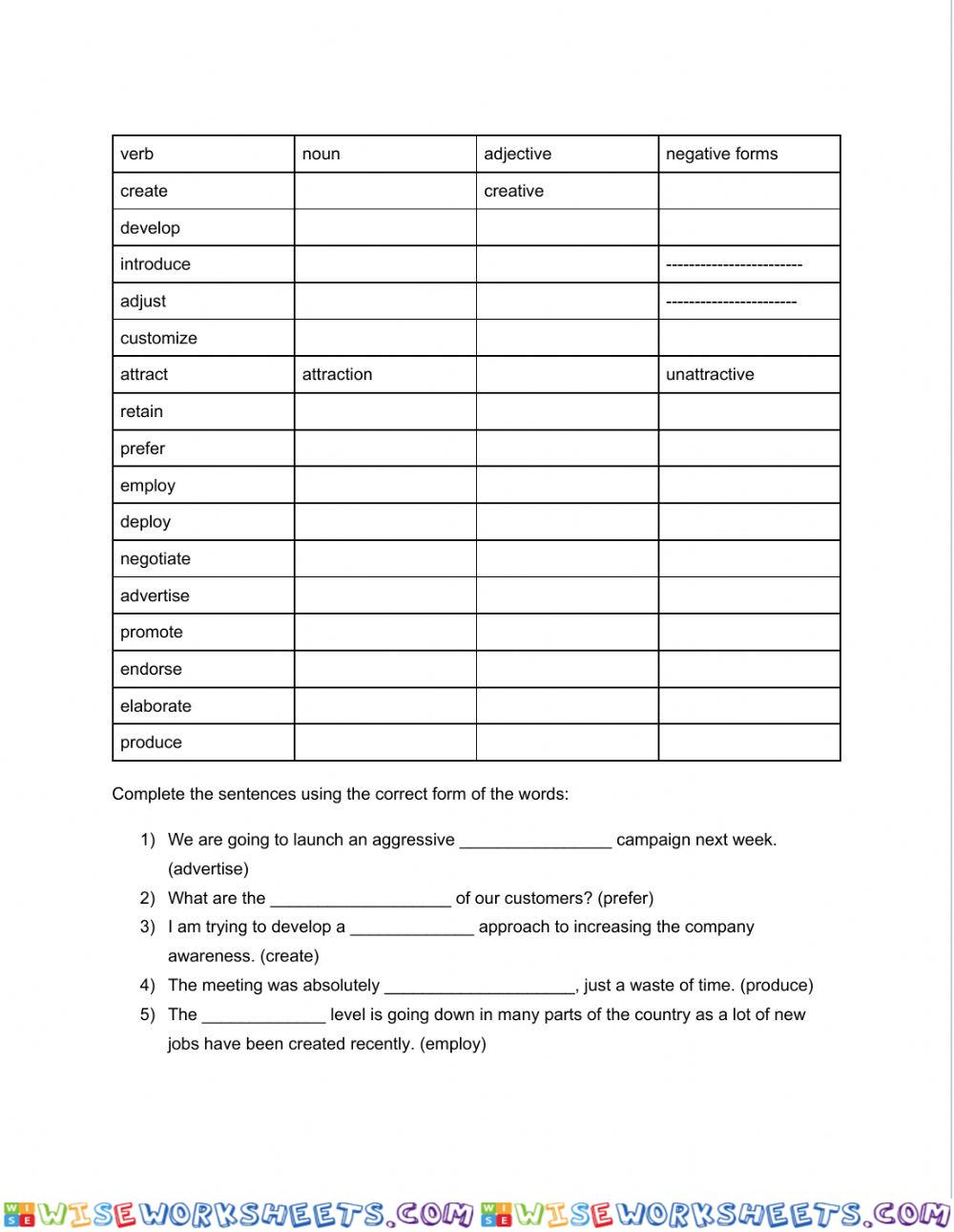 worksheet