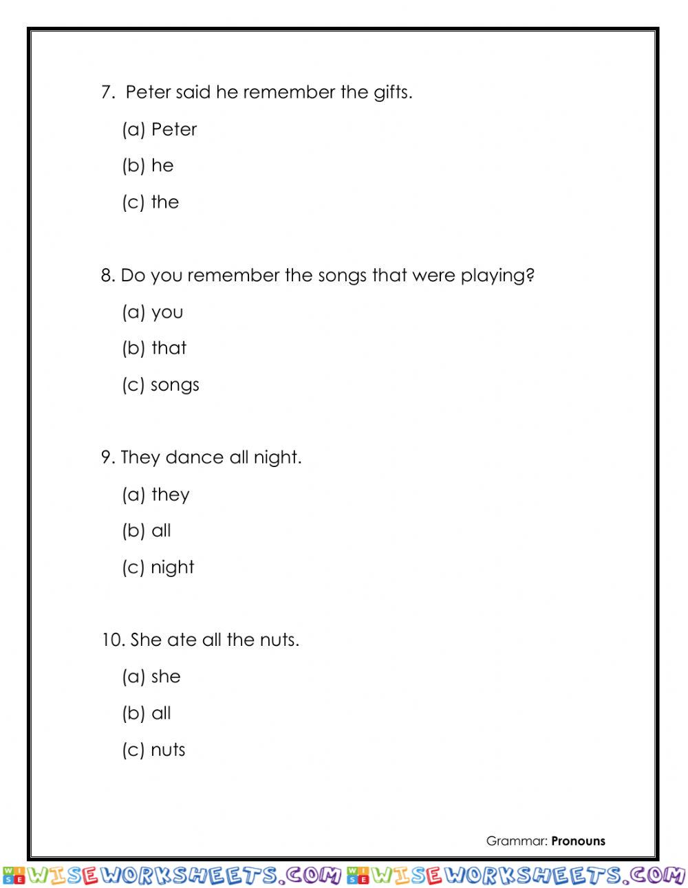 worksheet