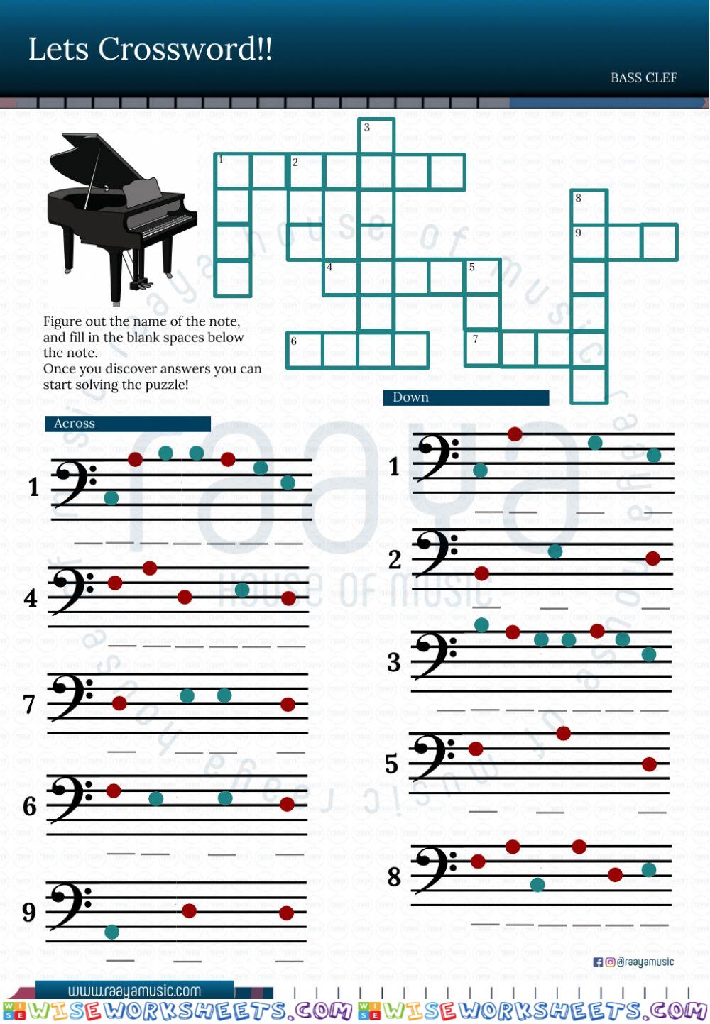 CROSSWORD - BASS CLEF