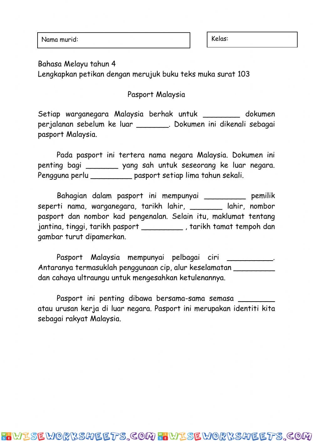 Bahasa melayu tahun 4