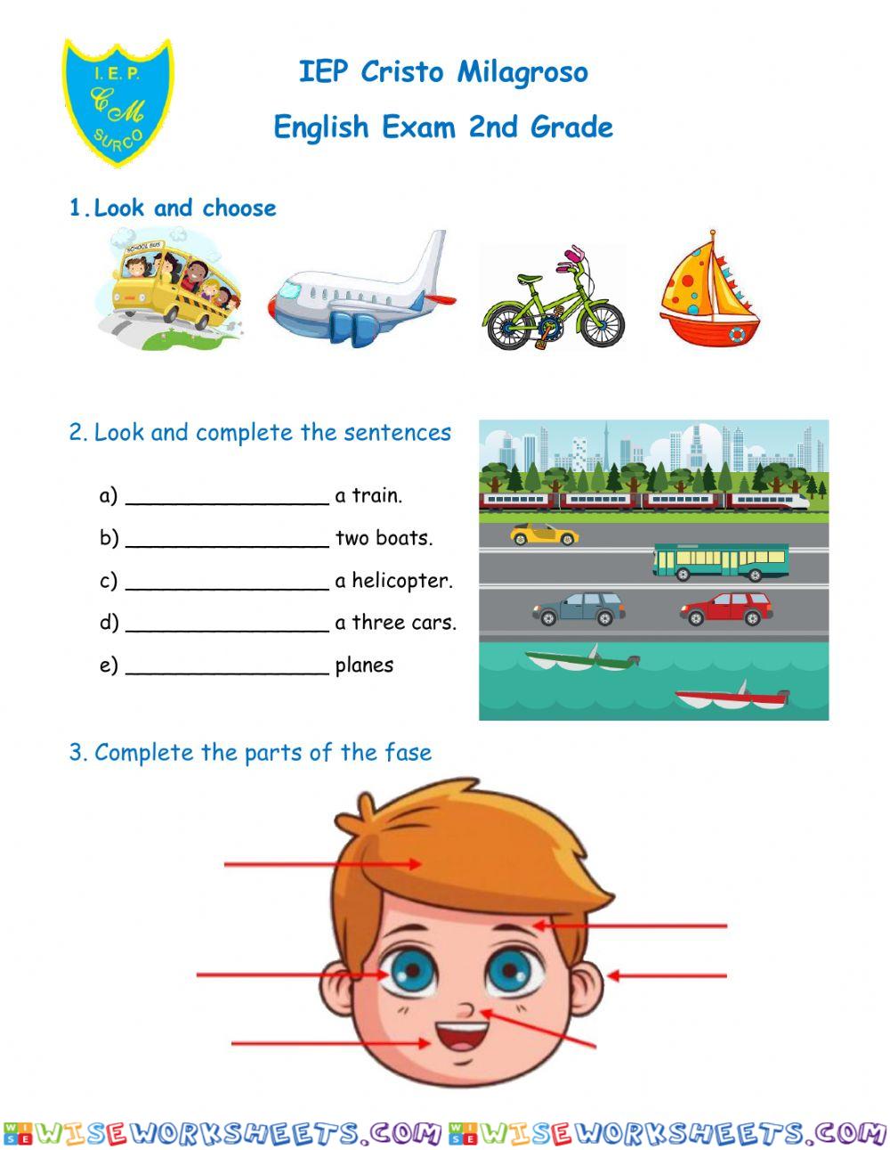 2nd Bimonthly exam 2nd grade