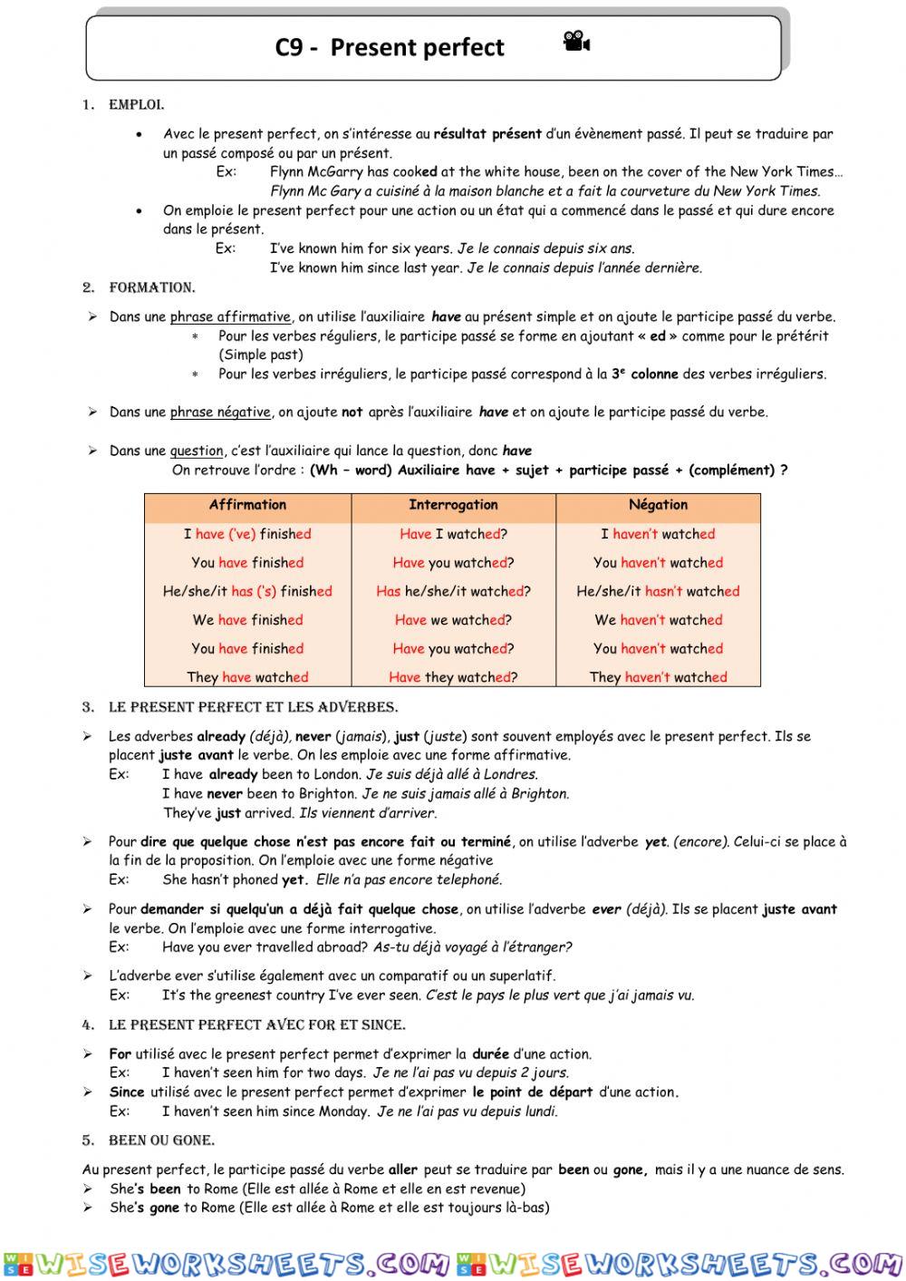 Present perfect