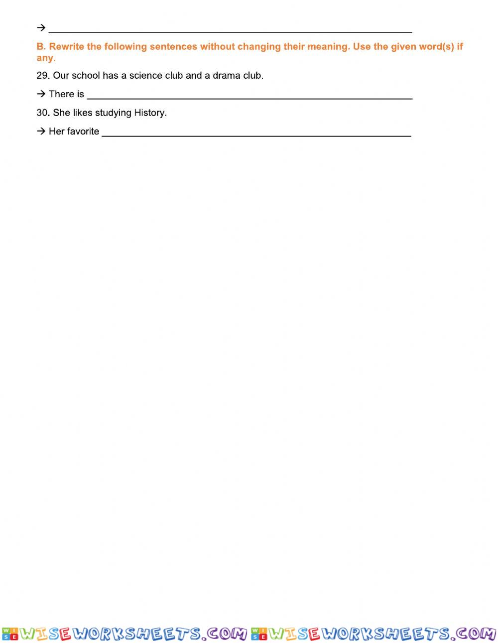 worksheet