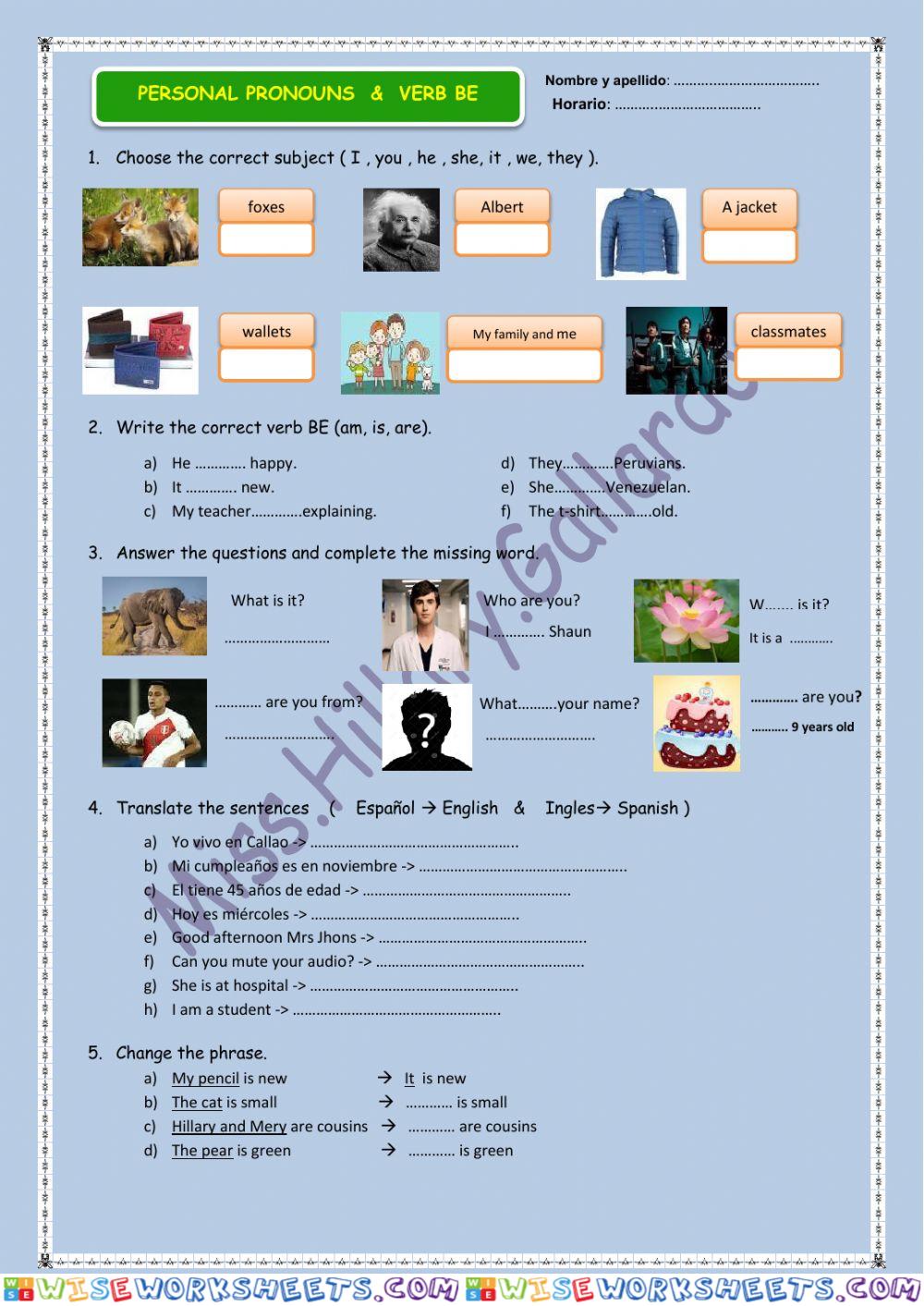 Verb To Be - exercise(B) -grammar