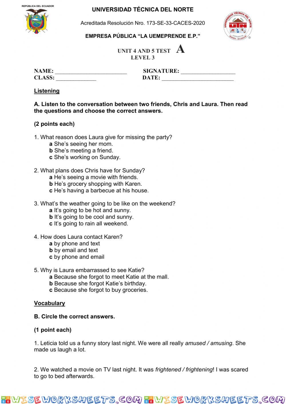 worksheet