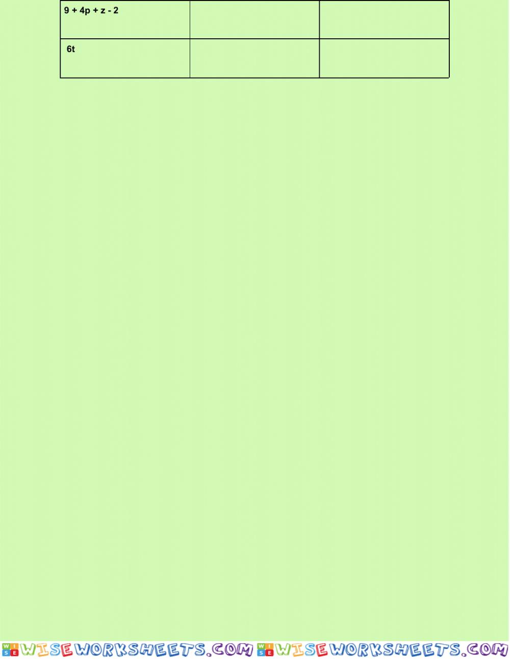 worksheet