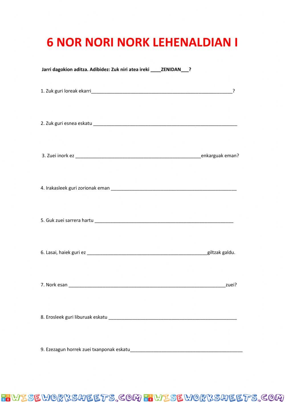 worksheet