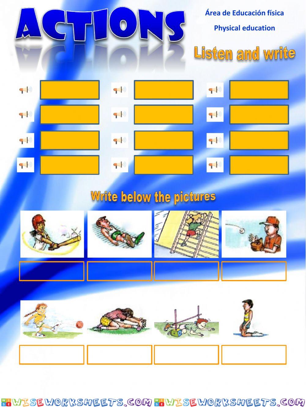 Actions 5º - 6º Worksheet