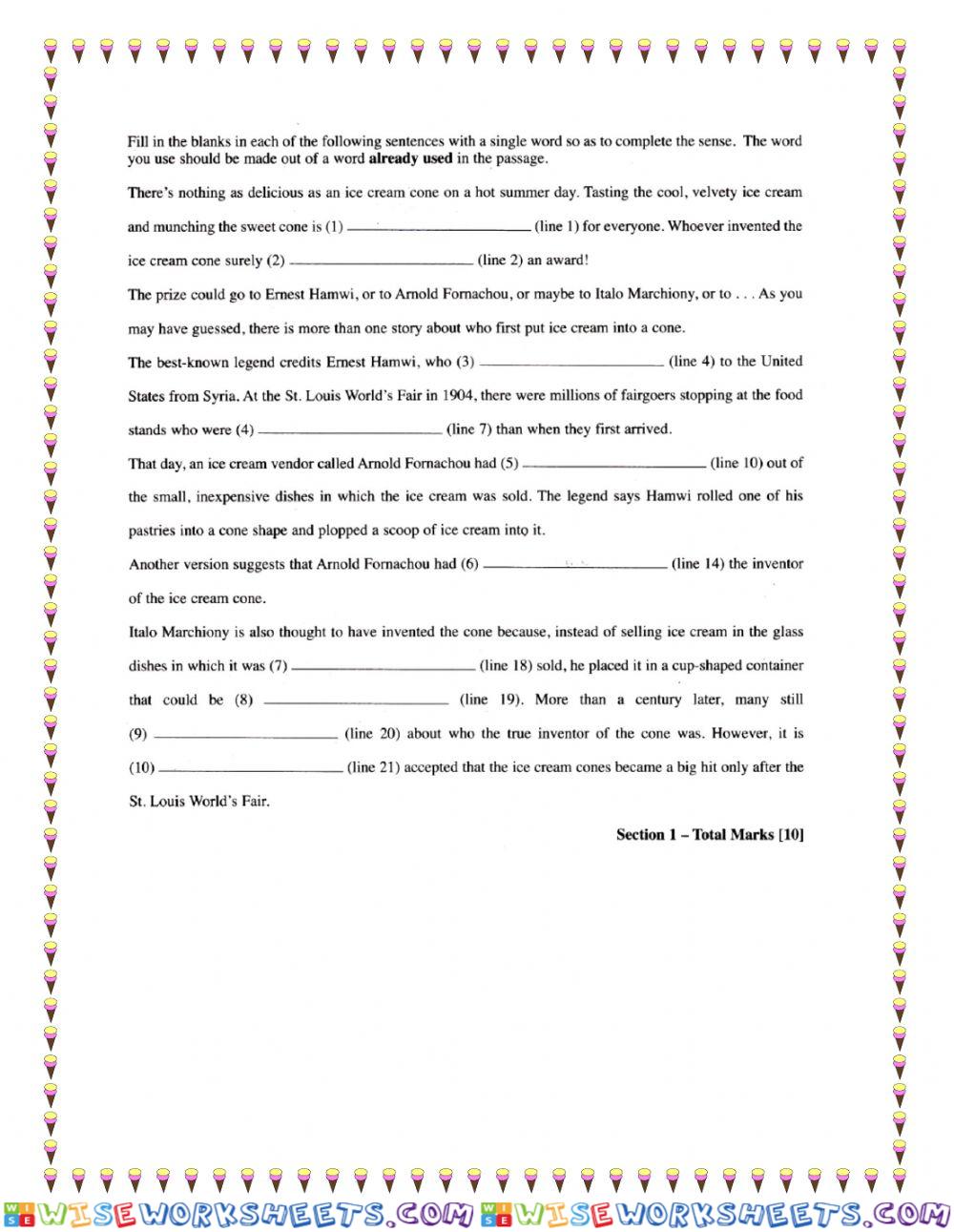 worksheet