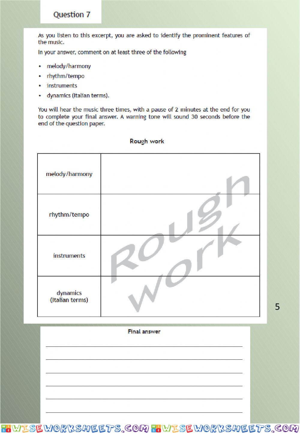 worksheet