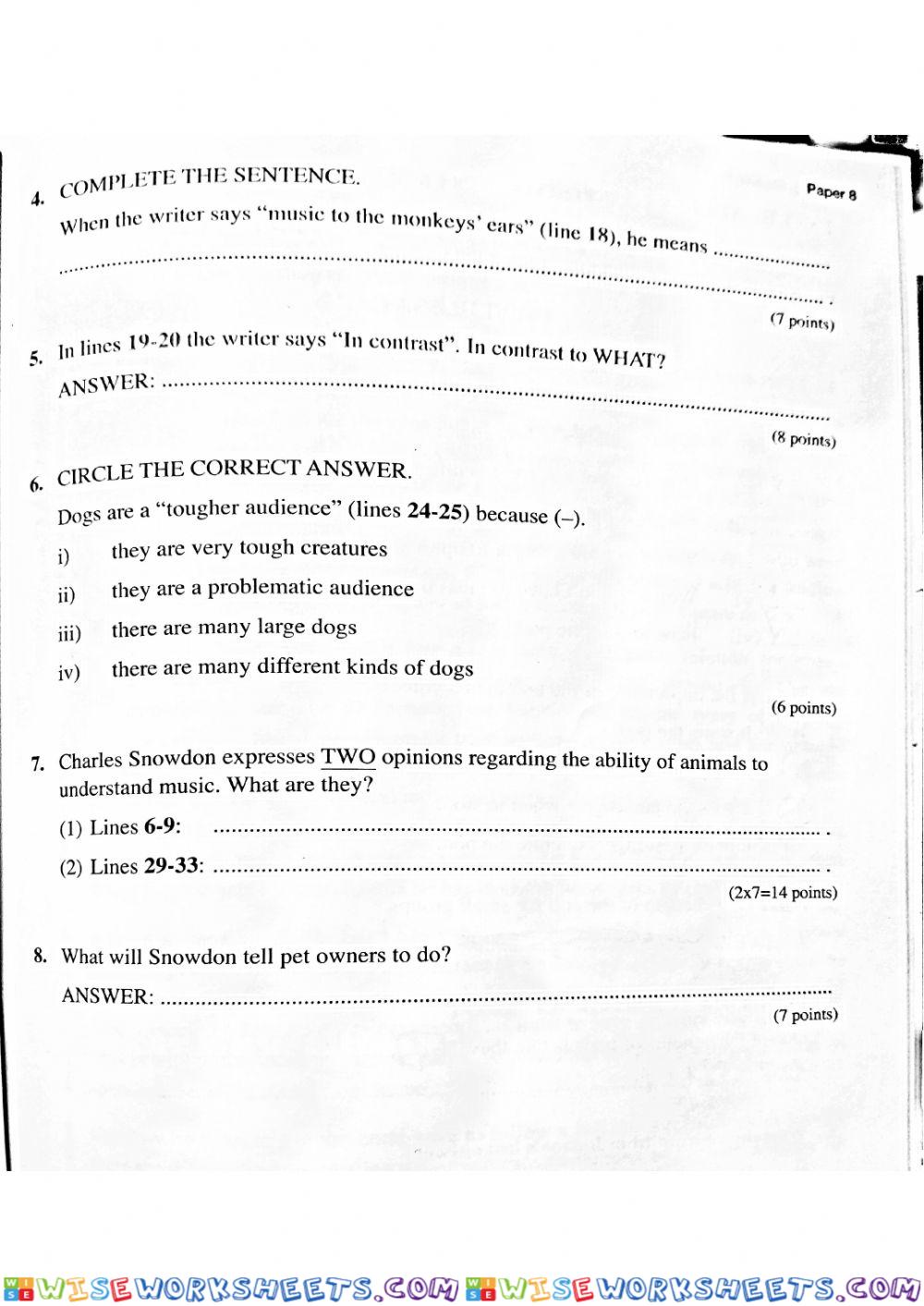 worksheet