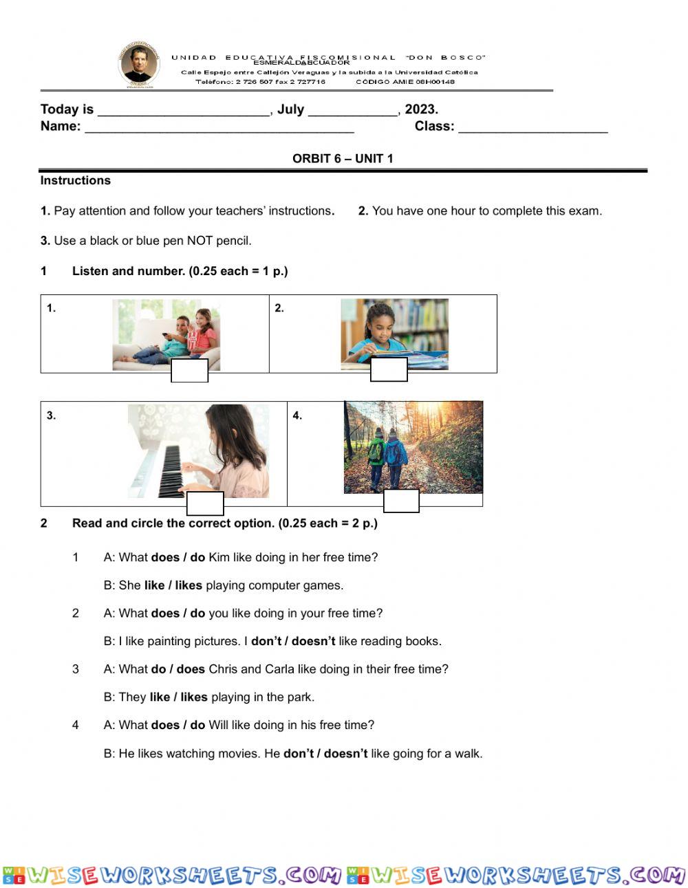 worksheet