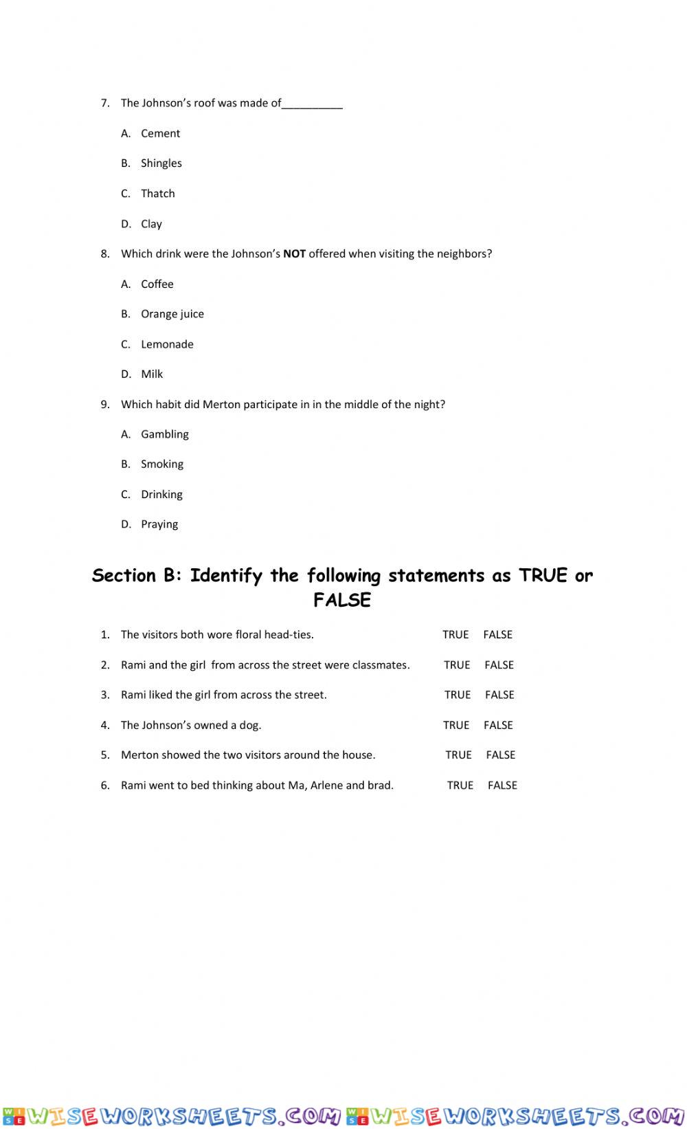 worksheet