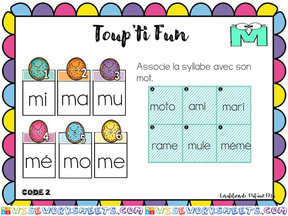 M - Toup'ti Fun - Fiche 3