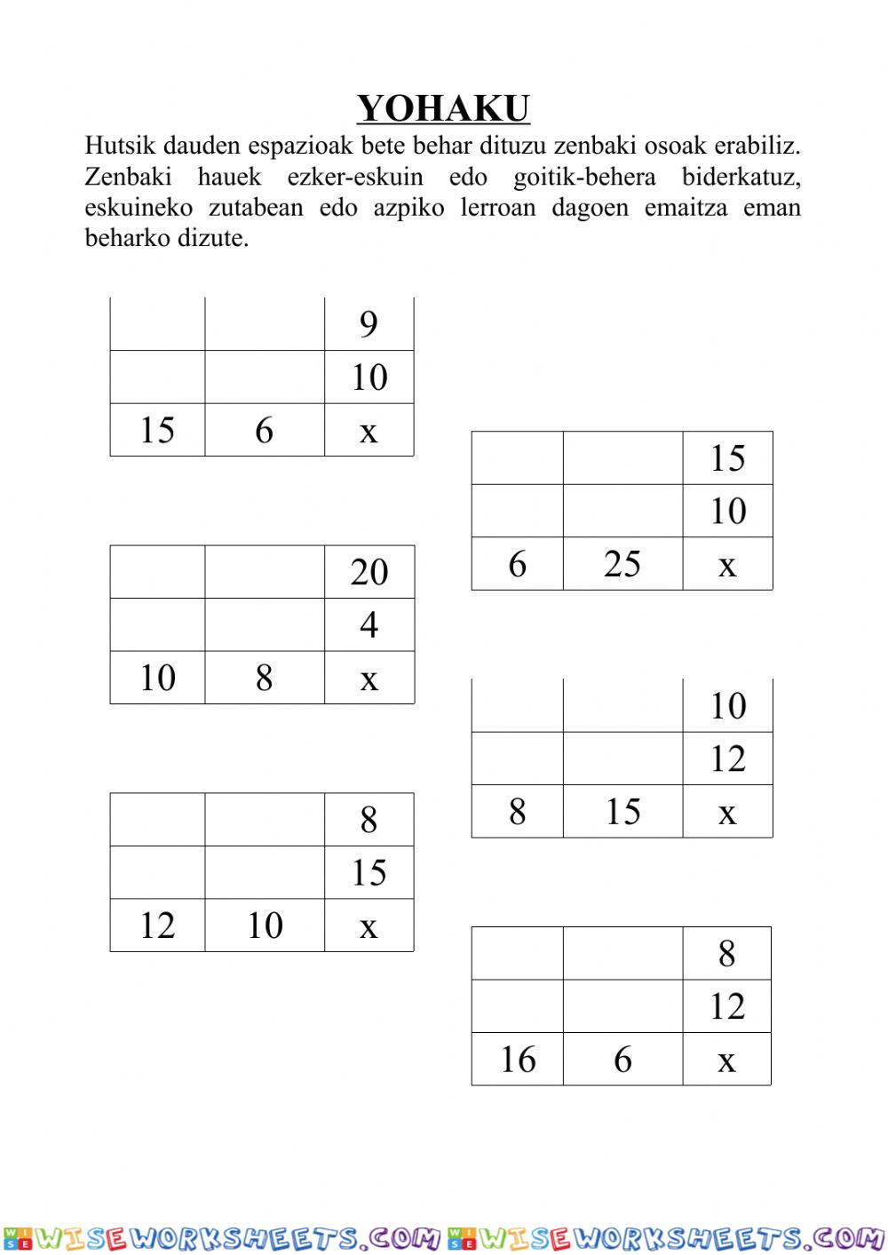 worksheet