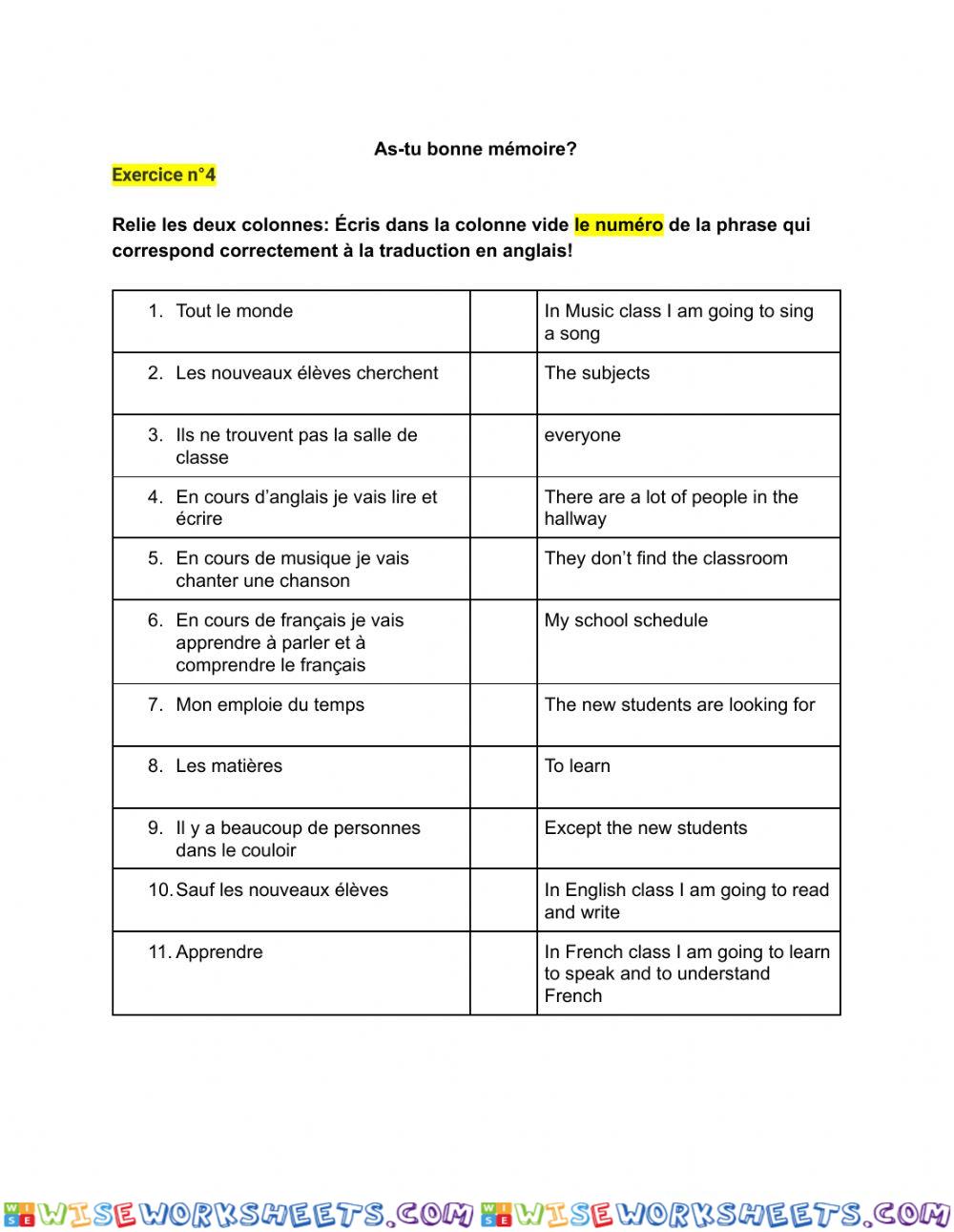 worksheet