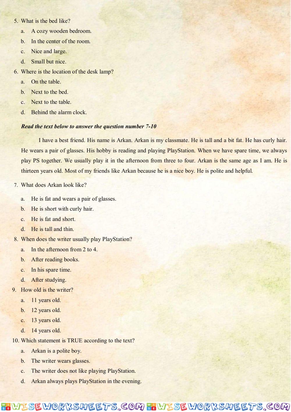 worksheet
