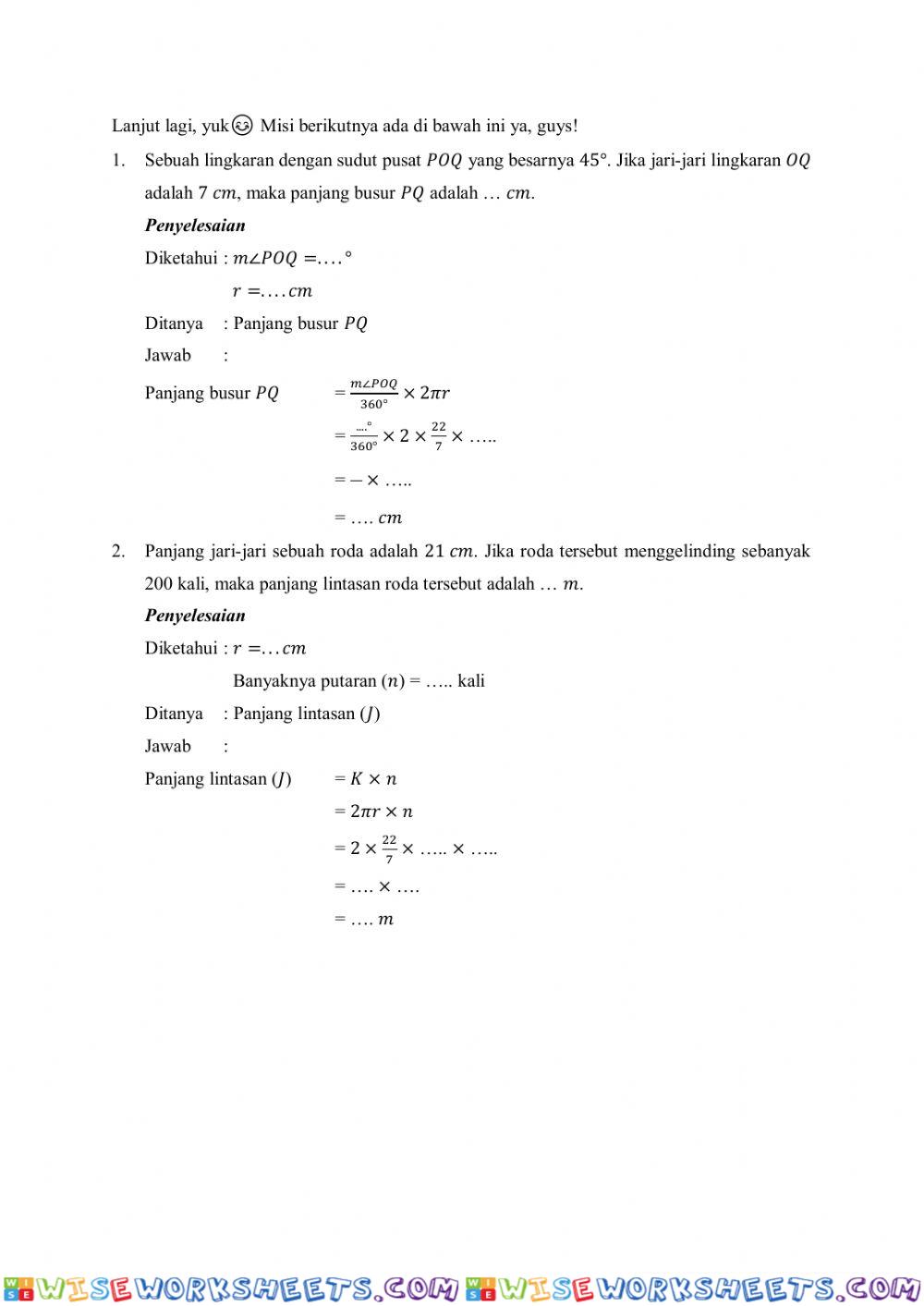 worksheet