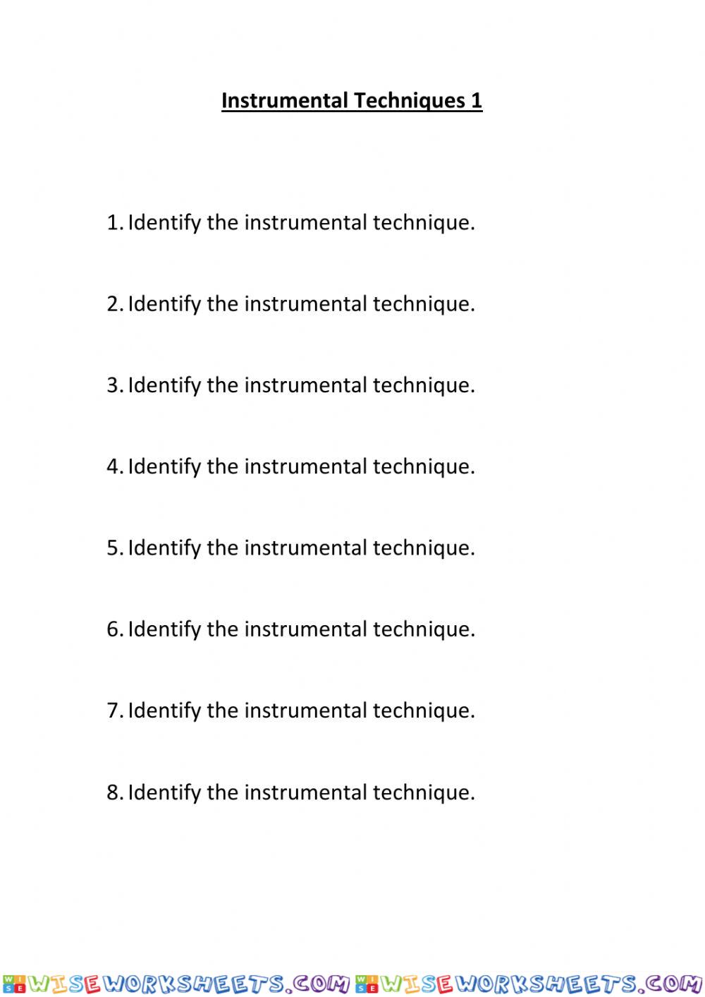 Instrumental Techniques 1