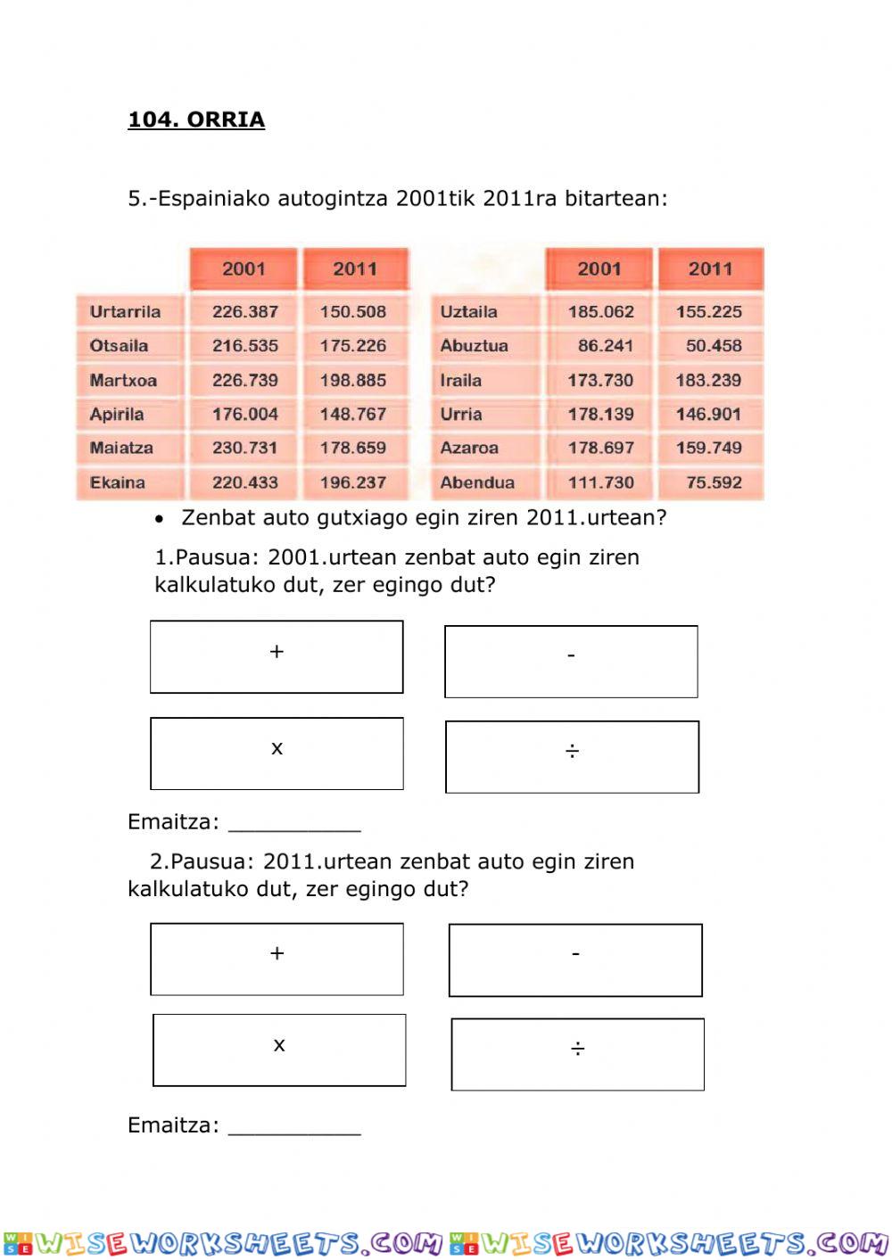 worksheet