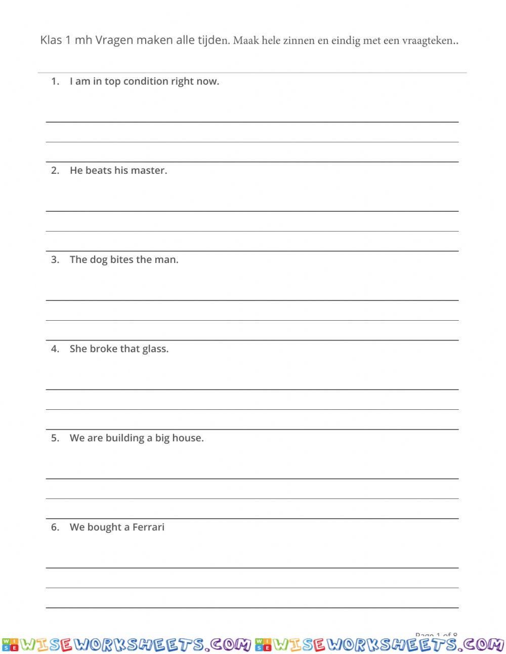 1-2 k-m-h Questions in all tenses