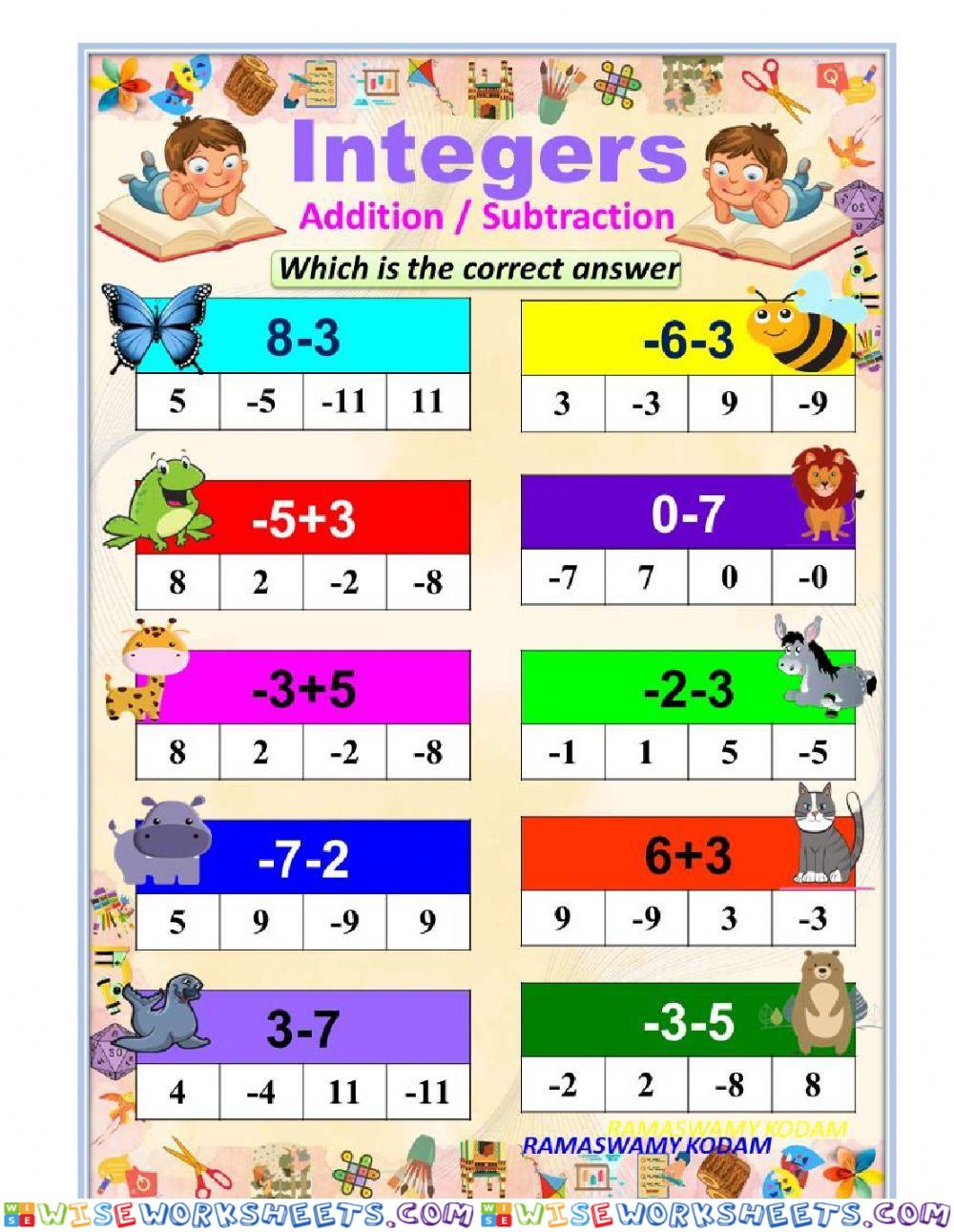 Integers Addition-Subtraction