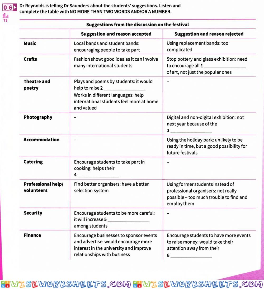 worksheet