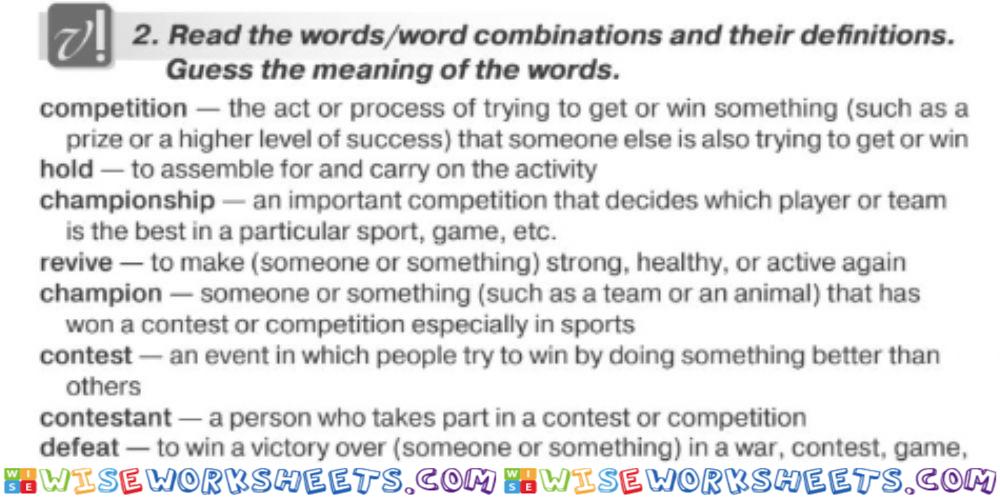 Sport definitions