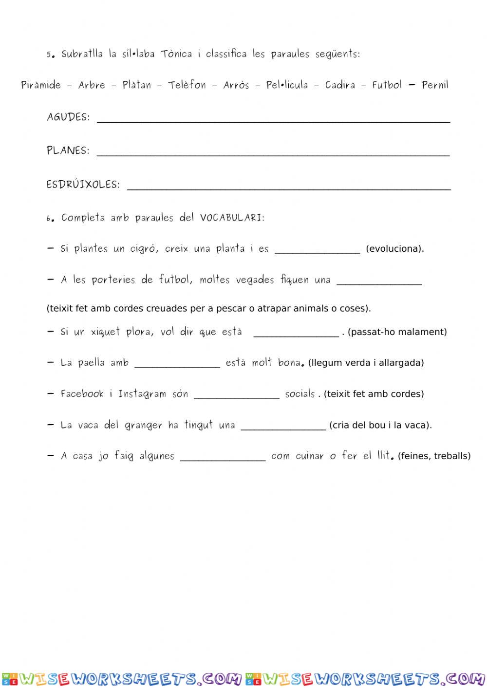 worksheet