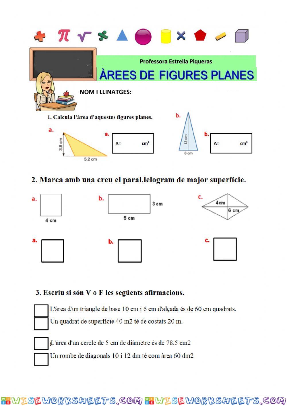 Figures planes: àrea