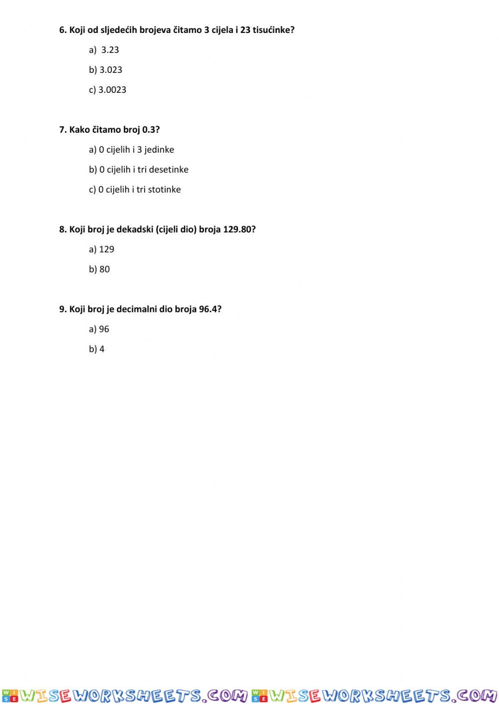 worksheet